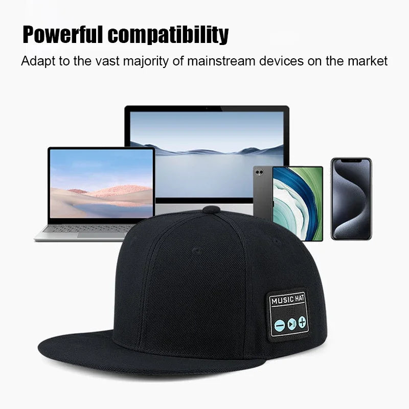 Bluetooth Sports Music Hat Headphone Dual Speaker Wireless Music Running Earphone with Mic Adjustable Baseball Cap Smart Speaker