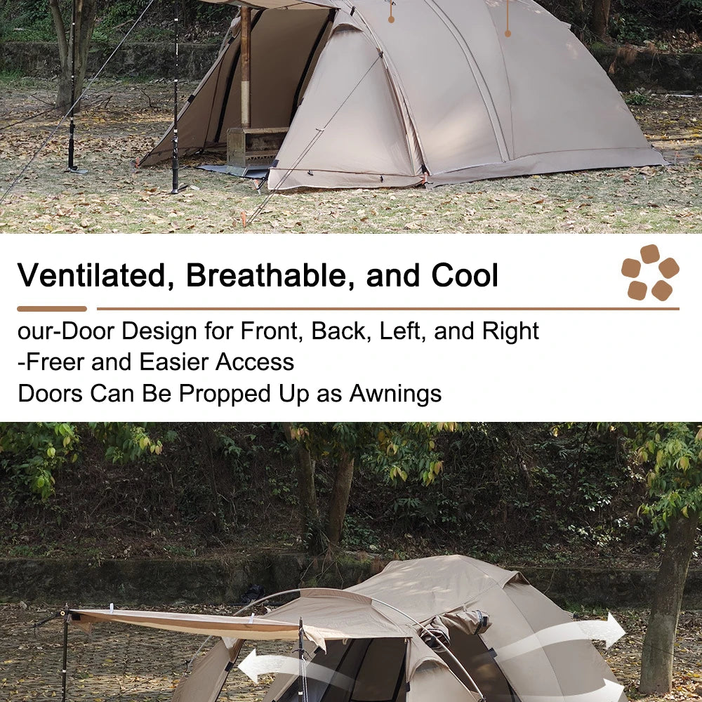 Flame Retardant 2 Person Chimney Hot Tent with Stove Jack