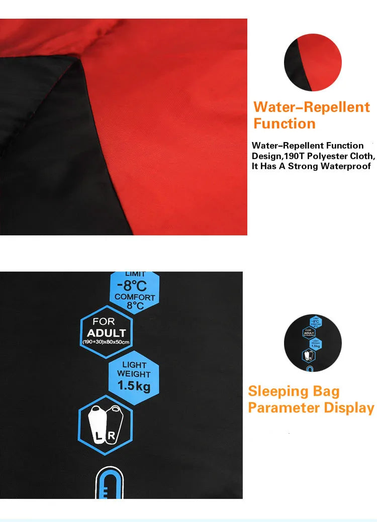 Thicken Winter Cold Weather Waterproof Sleeping Bag  -8℃