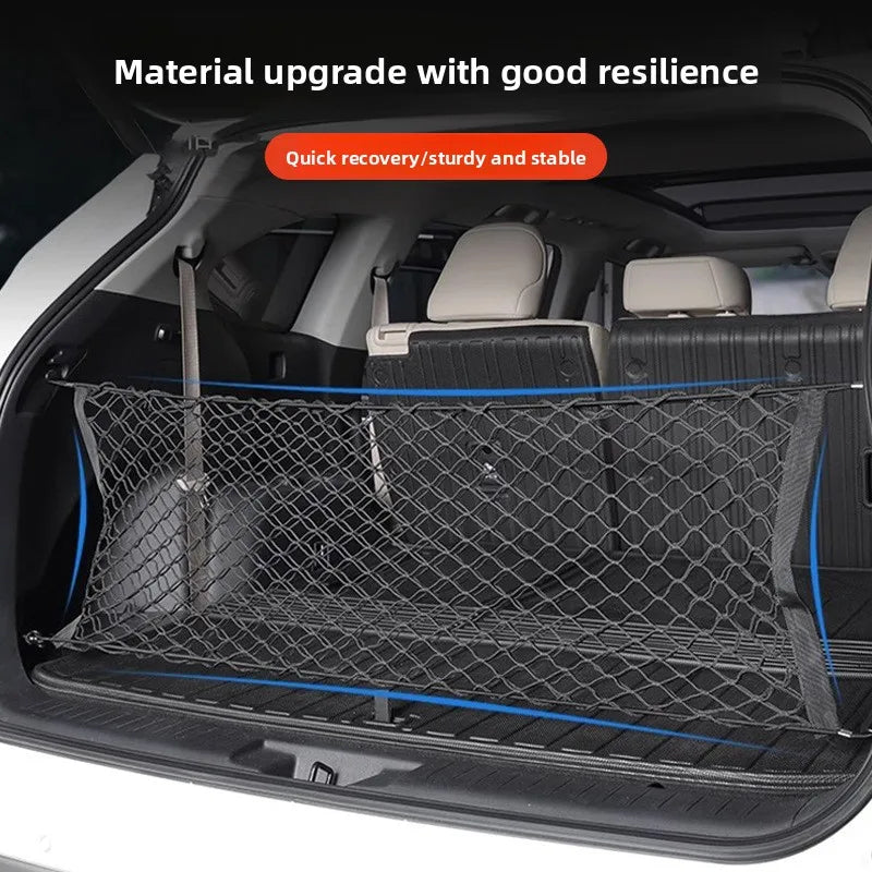 Car trunk storage net, double-layer