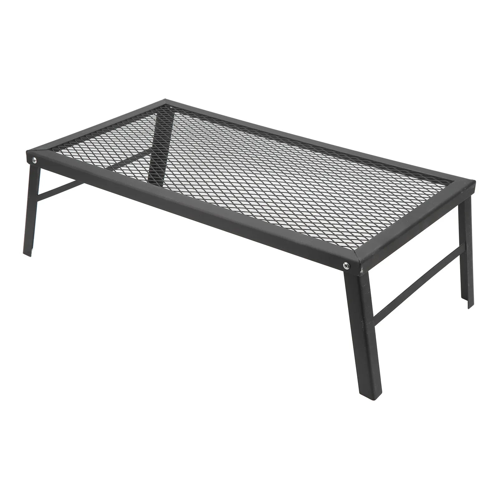 Folding Camp Fire Rack Folding Campfire Grill Heavy Duty Iron Waterproof Portable Camp Fire Cooking Rack for Outdoor Barbecue