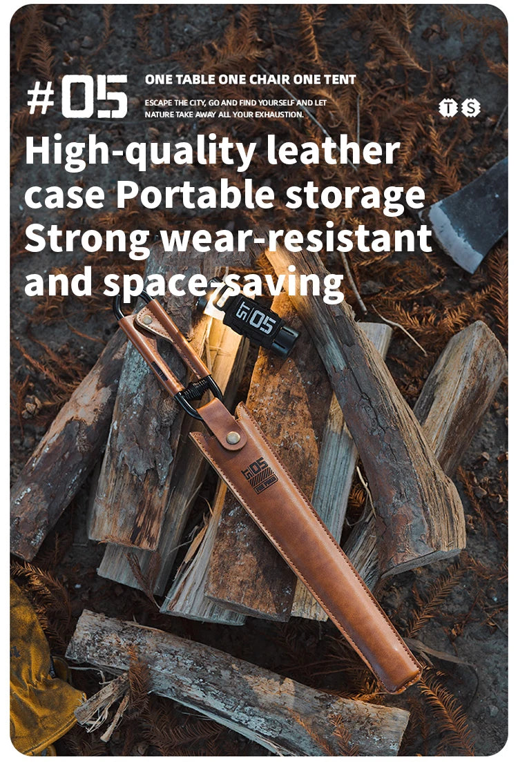 ShineTrip New Outdoor Camping Fire Poker Thickened anti-scald carbon steel fire poker Picnic BBQ lightweight portable