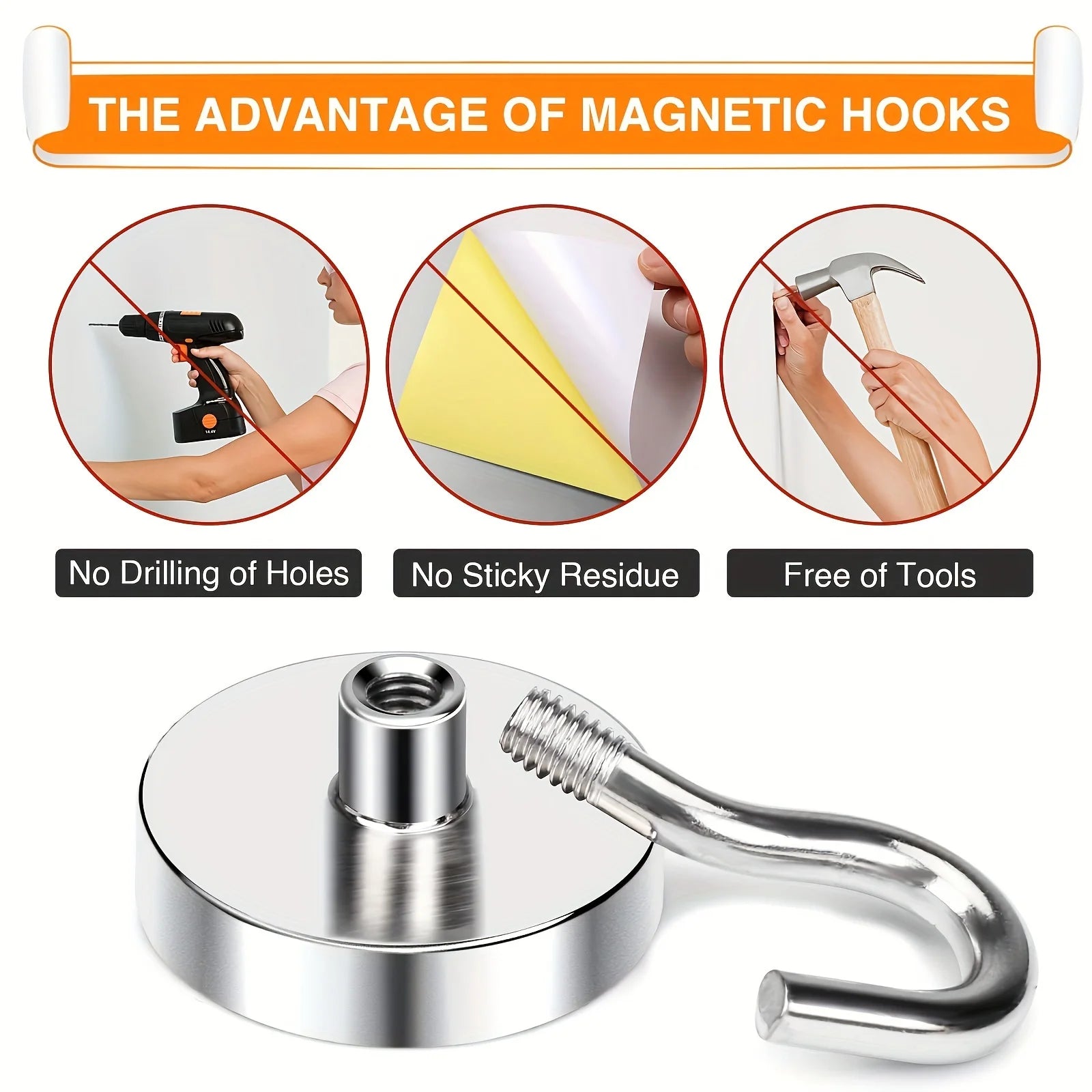 Magnetic Hooks, 50lbs Heavy Duty
