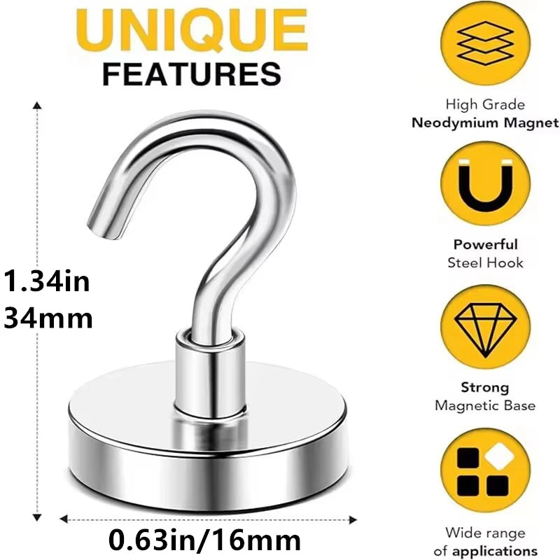 8 Colors Magnetic Hooks 25Lbs Strong Heavy Duty Metal