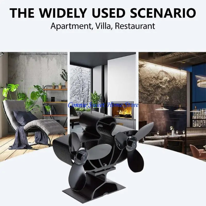 LXAF Double Head Fireplaces Fan Quiet Operate Heat Powered Stove Fan for Wood Burners Efficient Heat Distribution