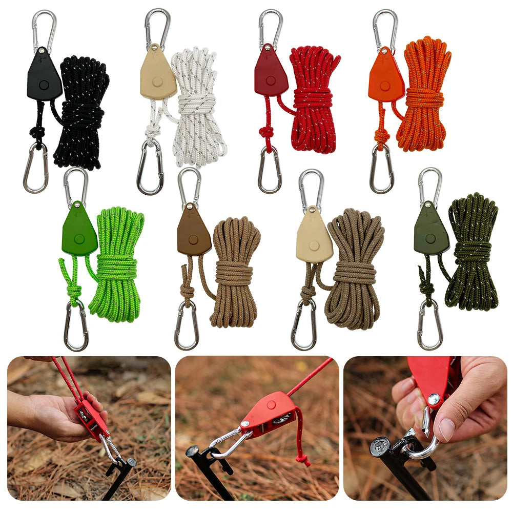Tent Fastener Fixed Buckle Pulley Rope