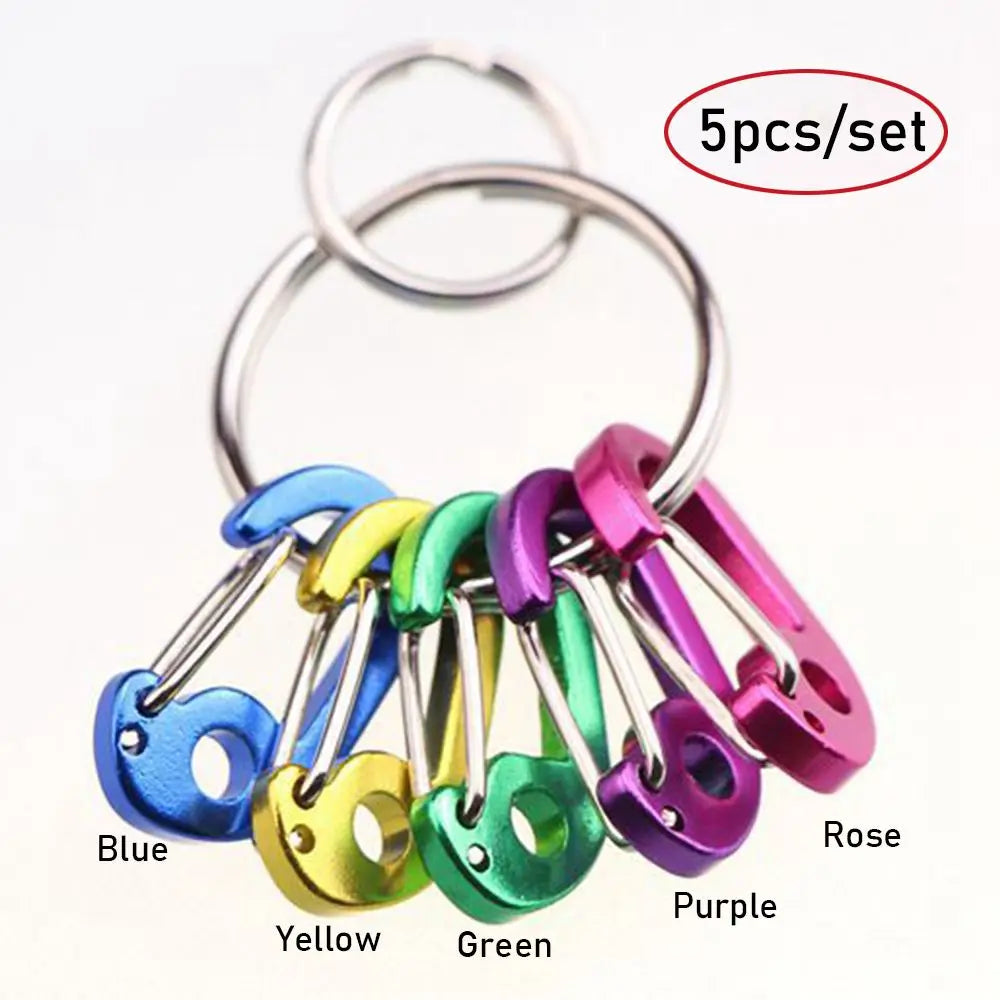 5Pcs/set Keychain Carabiner D-Type Buckle Snap Hook
