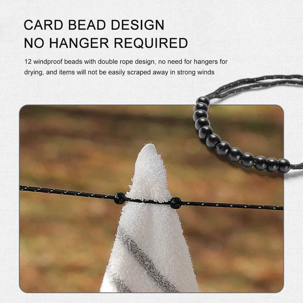 3 M Camping Stretch Clothesline With 12 Clips