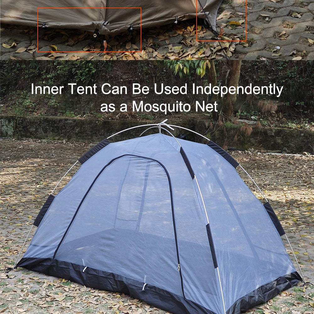 Flame Retardant 2 Person Chimney Hot Tent with Stove Jack
