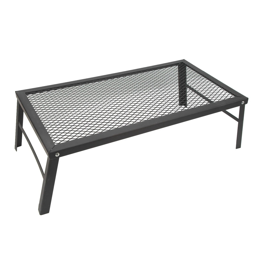 Folding Camp Fire Rack Folding Campfire Grill Heavy Duty Iron Waterproof Portable Camp Fire Cooking Rack for Outdoor Barbecue