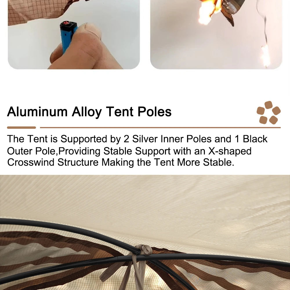 Flame Retardant 2 Person Chimney Hot Tent with Stove Jack