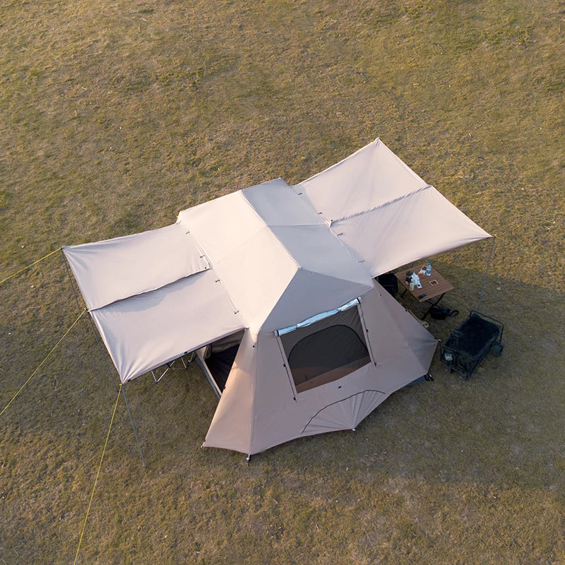 Large Camping Tent 3-8 Person Quick Setup Double Hall Ridge