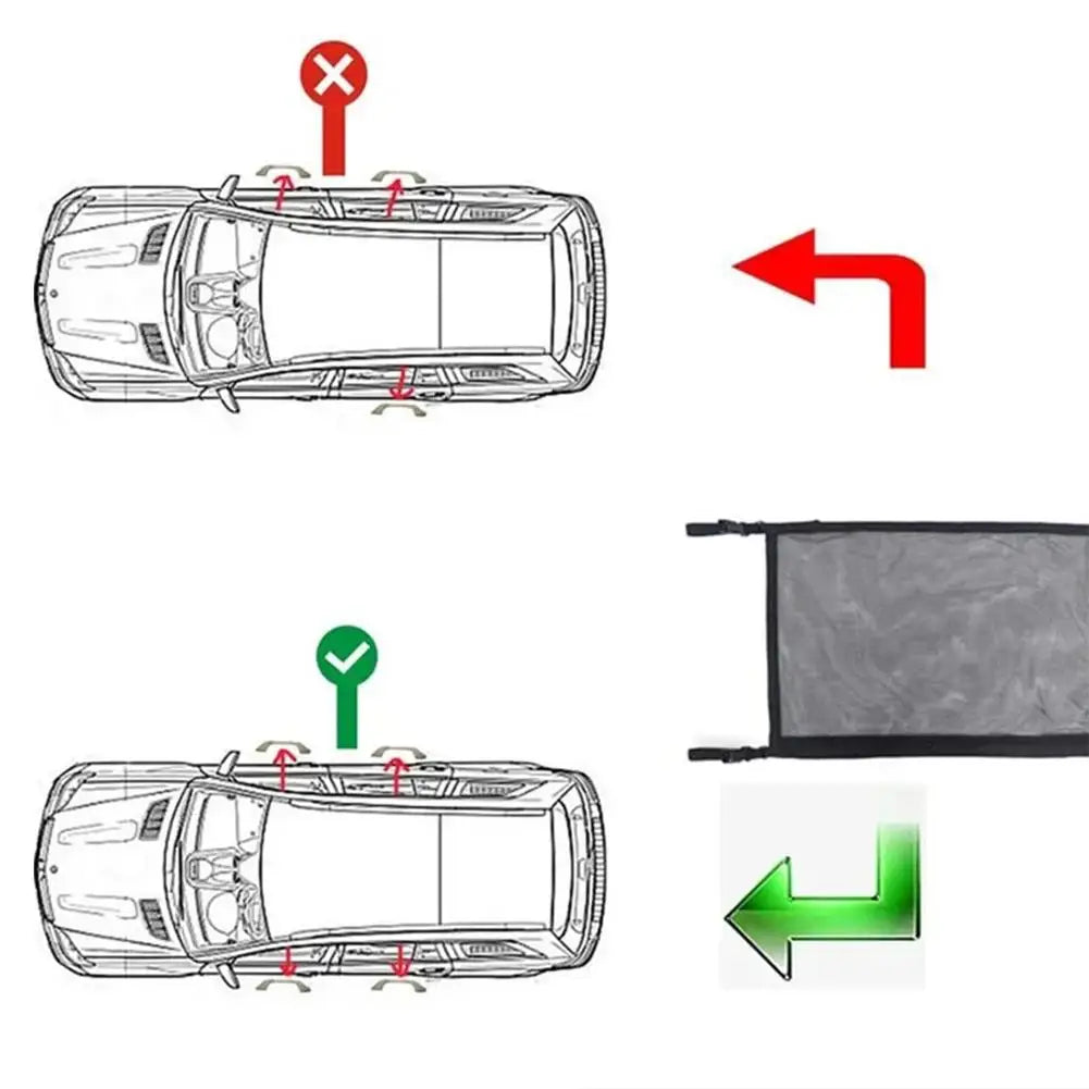 Car Roof Storage Bag Storage Net With Strong Hooks And Elastic Rope