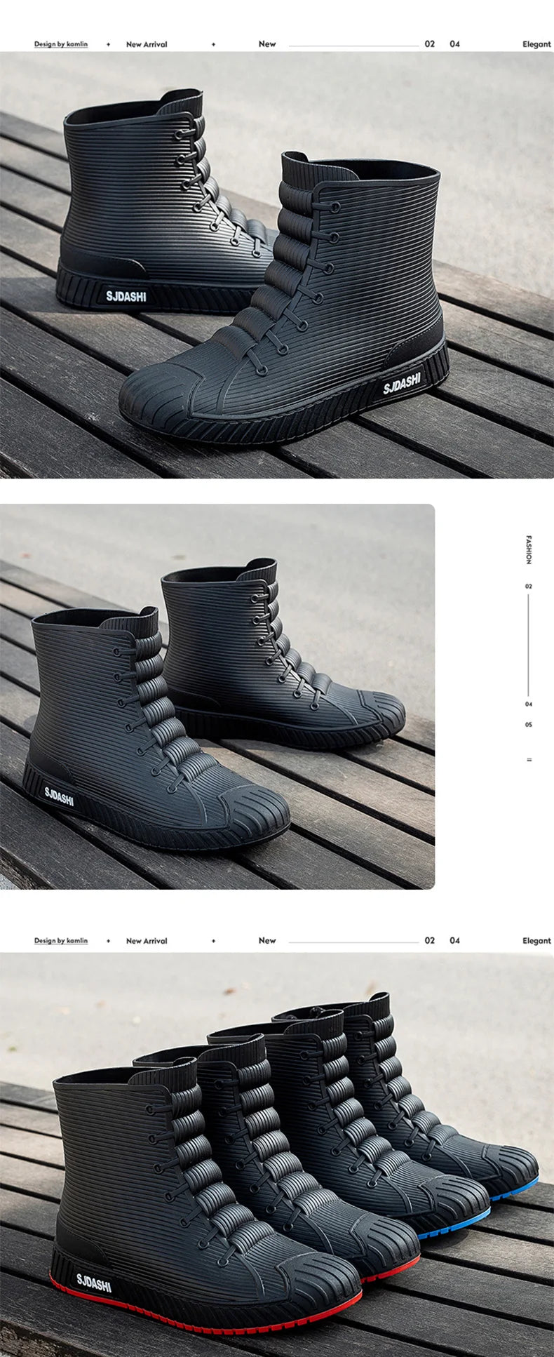 Rain BootsSummer Casual Mid-calf Waterproof Shoes Winter Lining With Fleece Warm Anti-slip Wear-resistant Outdoor