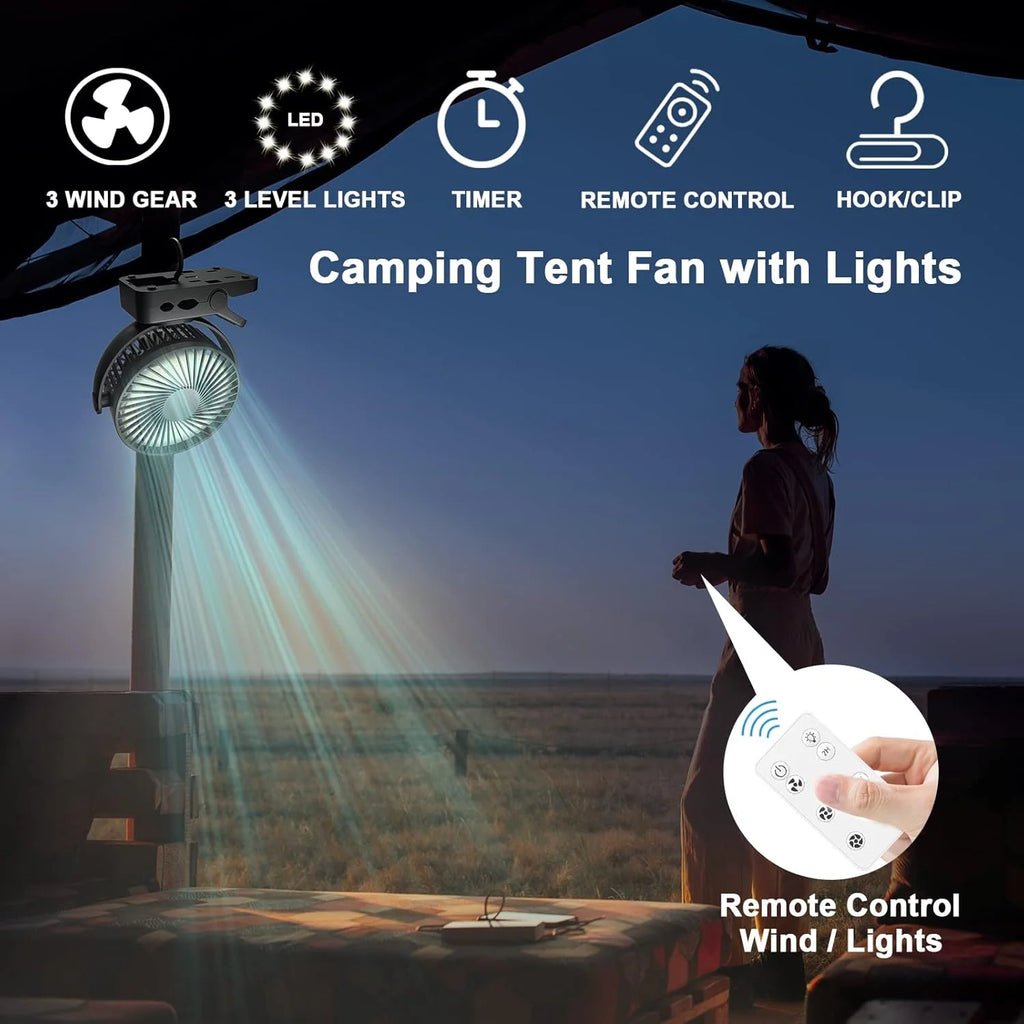 Rechargeable Remote Desk Fan 12000mAh Battery Operated Clip on Fan Air Circulating USB Fan for Office Car Home Outdoor Stroller