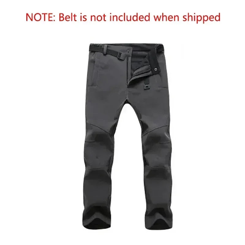 Warm Winter Men Soft Shell Pants Travel Waterproof Outdoor Camping&Hiking Pants Fleece Windproof Skiing Trousers