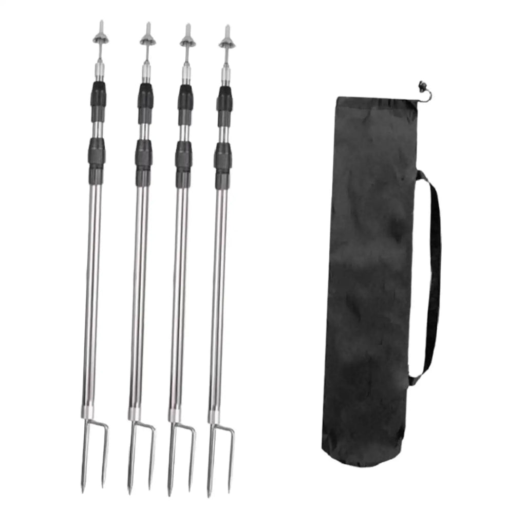 4 Pieces Tarp Poles Accessories Heavy Duty Adjustable Support Rods