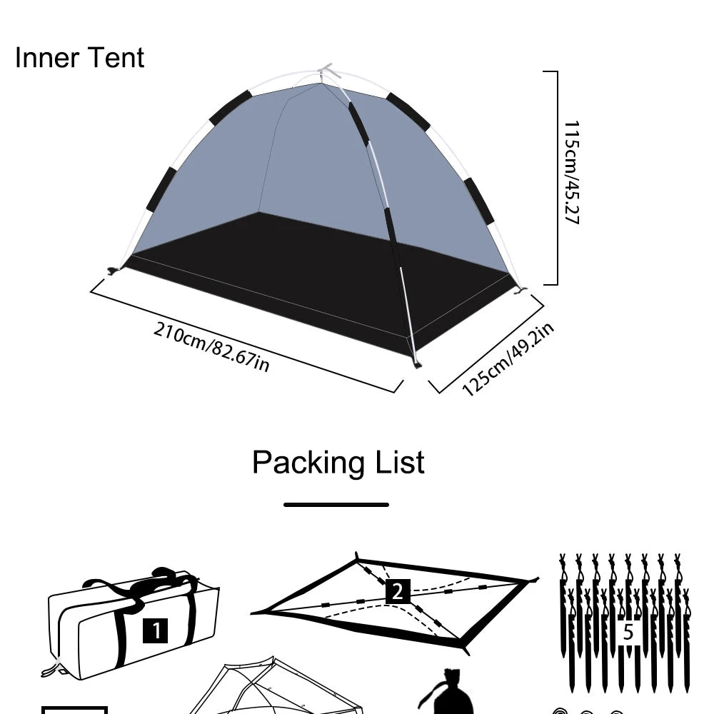Flame Retardant 2 Person Chimney Hot Tent with Stove Jack
