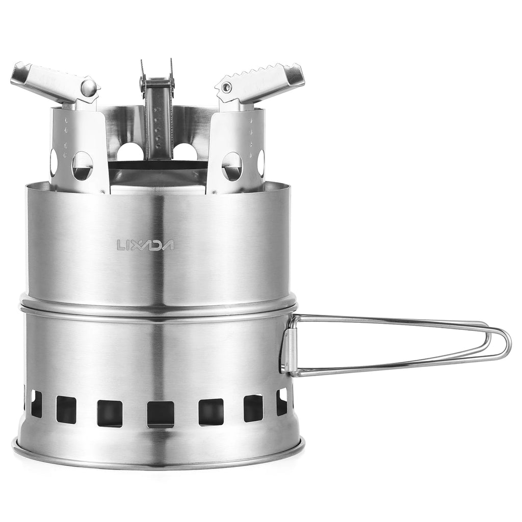 Portable Camping Stove Alcohol Wood Burning Survival Stove for Outdoor Backpacking Picnics and BBQs Small Dual Fuel Camp Stove