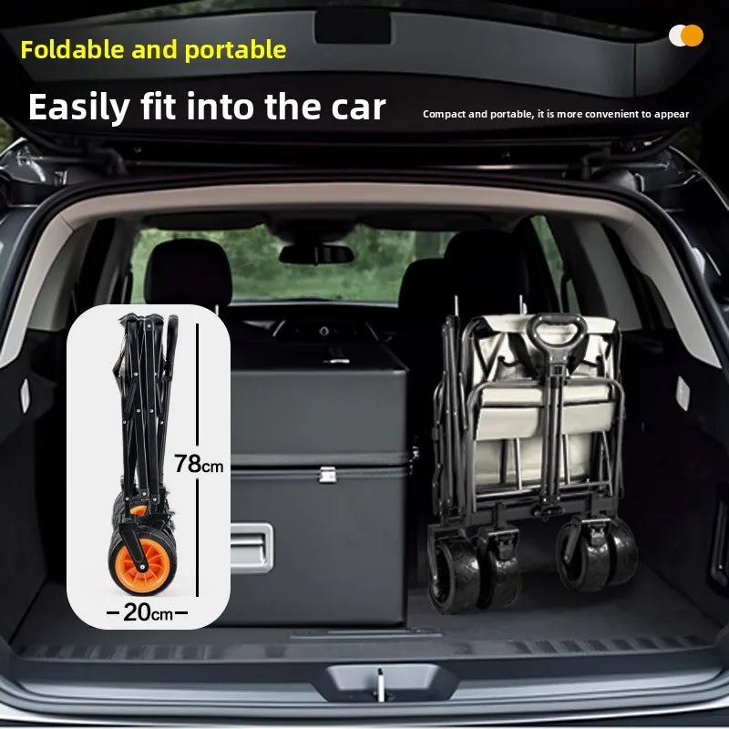 Camping cart, camping trailer, outdoor folding, oversized camping handcart, small cart, camping vehicle