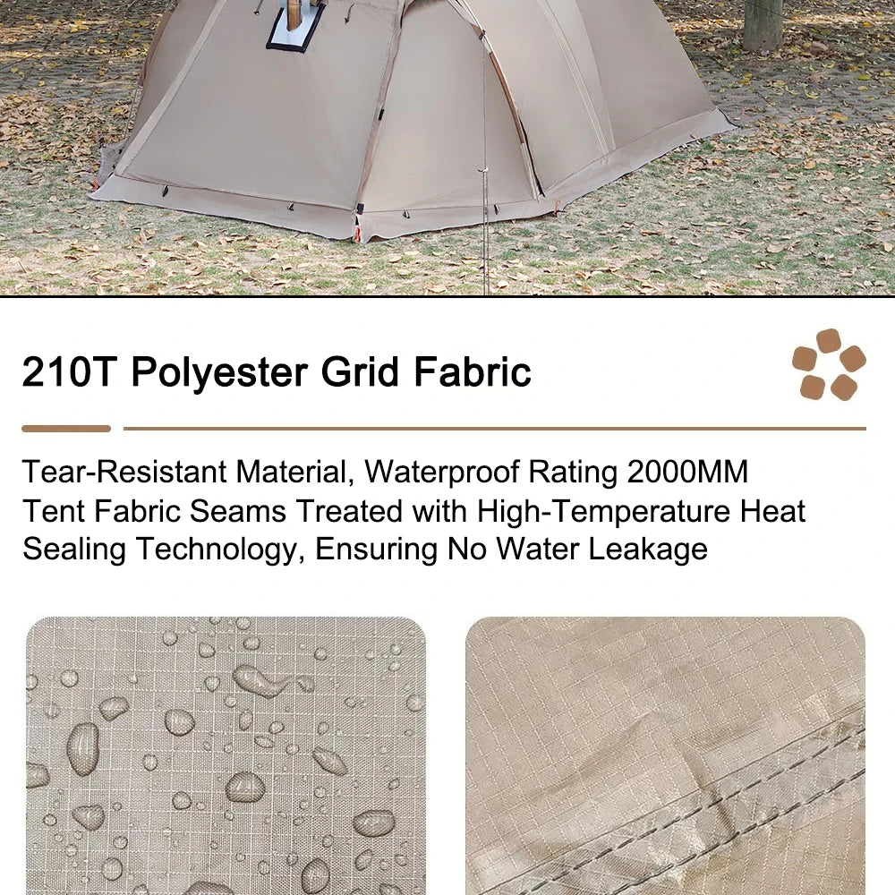 Flame Retardant 2 Person Chimney Hot Tent with Stove Jack