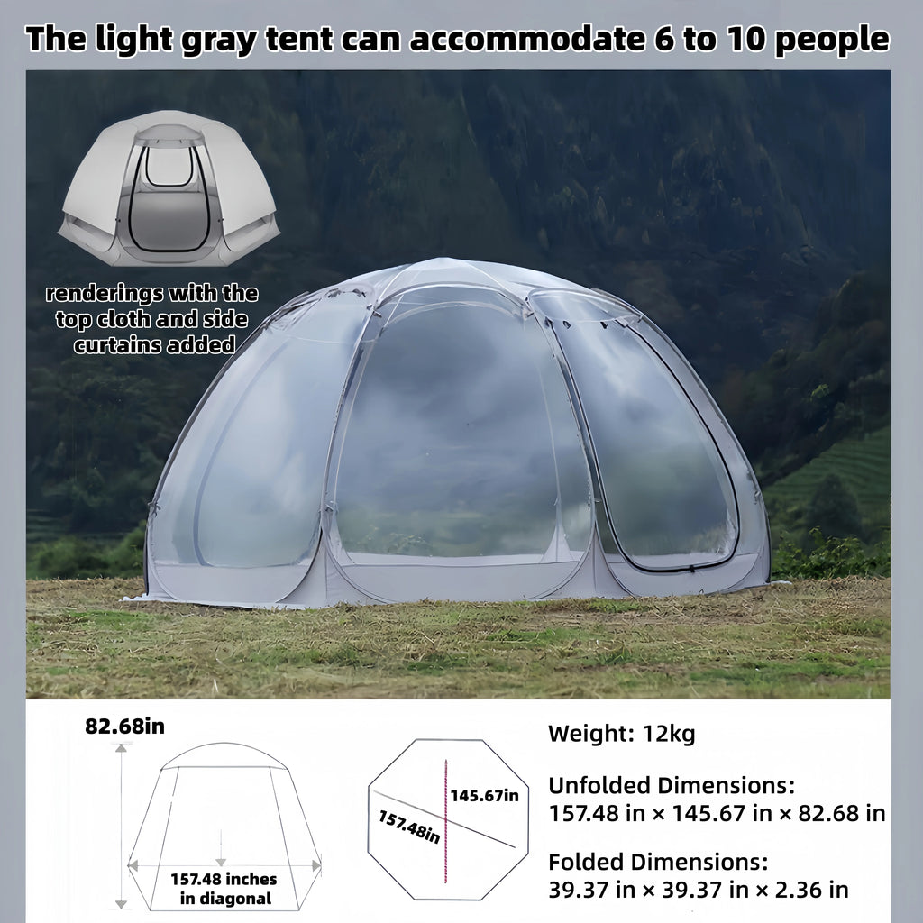 Window Outdoor Sun Room Tents Transparent Camping Tent 4-8 Person Star Dome Tent Portable Spherical Tents 360 Degree Panoramic