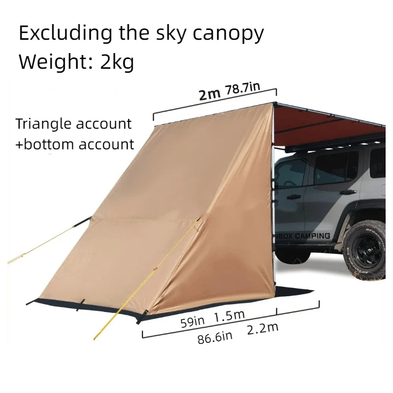 Outdoor Car Side Tent, Shelter with Windows,
