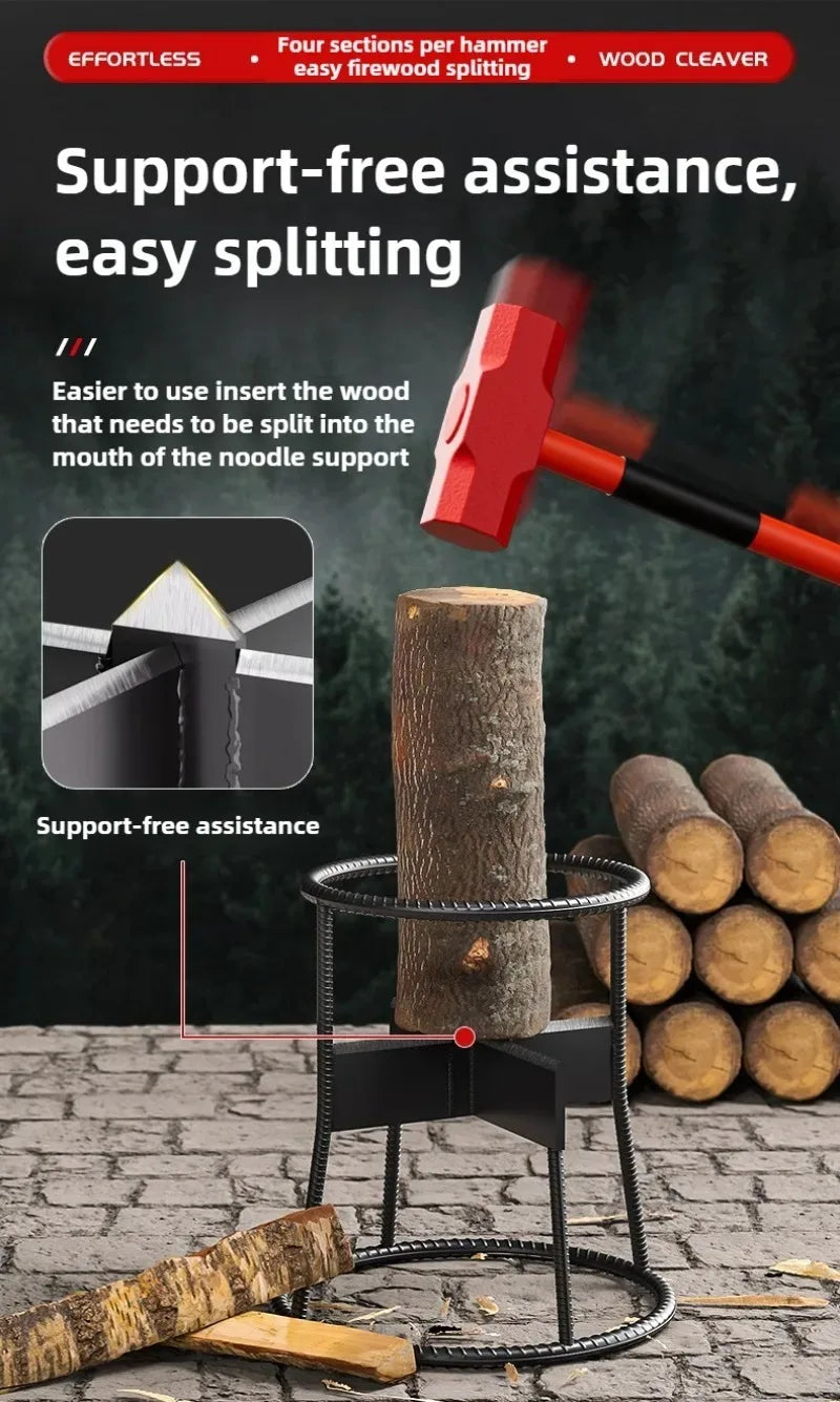 Manual Wood Splitter Logging Equipment Firewood Divider Metal Wood Chopping Machine Cutting Tool Wooden Split Garden Accessories