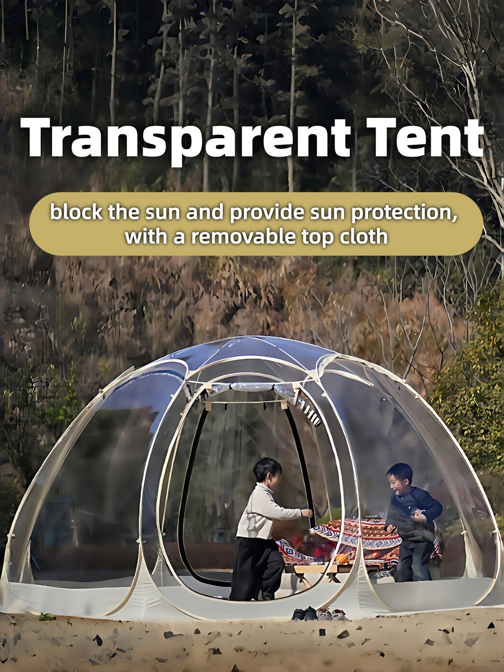 Window Outdoor Sun Room Tents Transparent Camping Tent 4-8 Person Star Dome Tent Portable Spherical Tents 360 Degree Panoramic