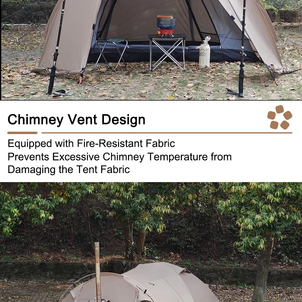 Flame Retardant 2 Person Chimney Hot Tent with Stove Jack