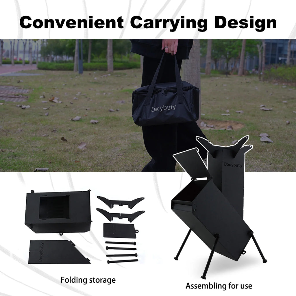 Rocket Stove Wood Burning Camp Stove Rocket Stove for Cooking Portable Wood Mini Burning Stove, Fire Camping Stove for Cooking b