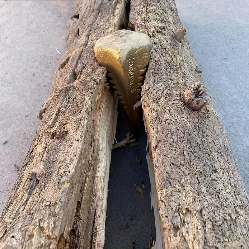 3.5lb Options Durable 4-Way Manual Wood Splitting Wedge Versatile Steel Tool Outdoor Use Winter Firewood Fireplace Accessories