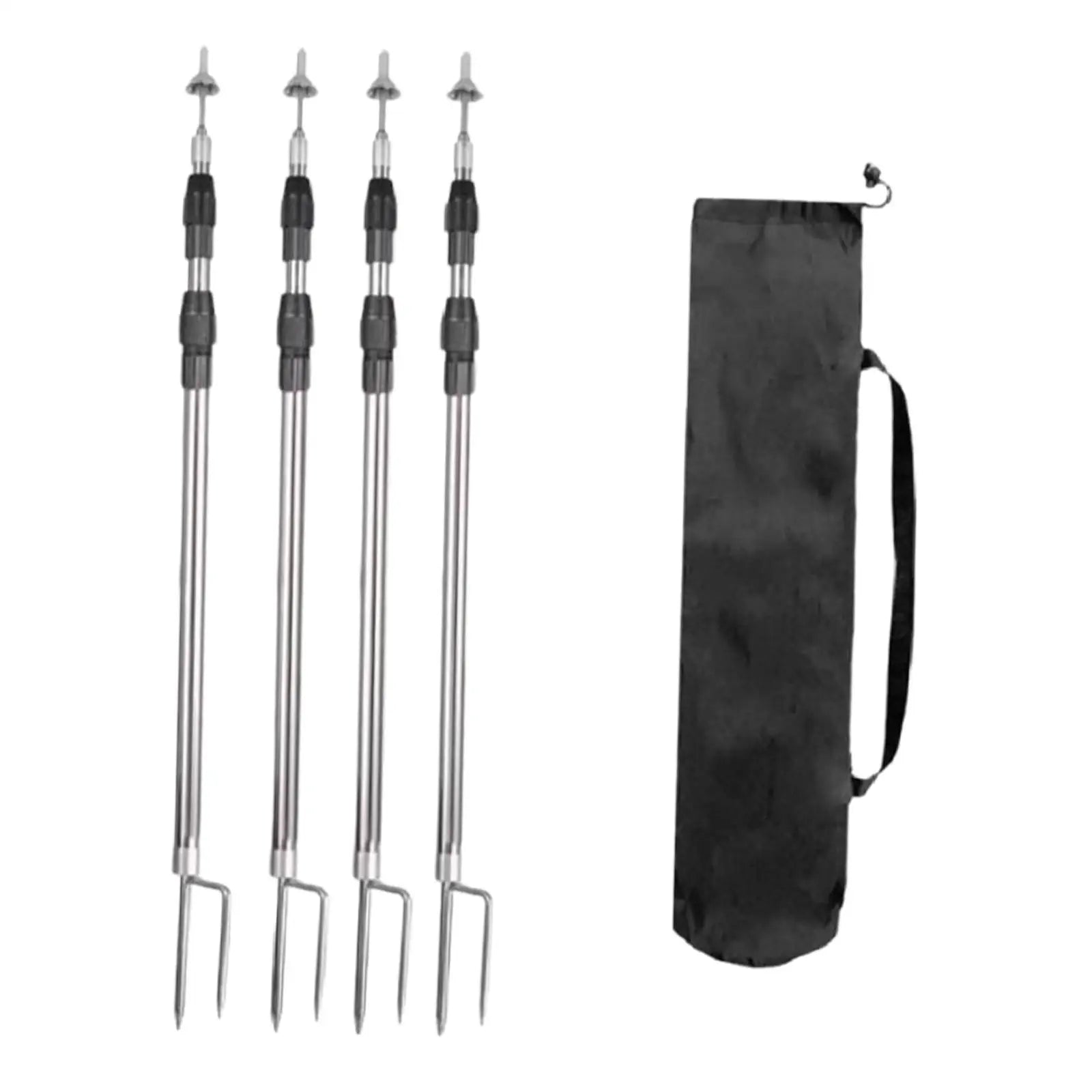 4 Pieces Tarp Poles Accessories Heavy Duty Adjustable Support Rods