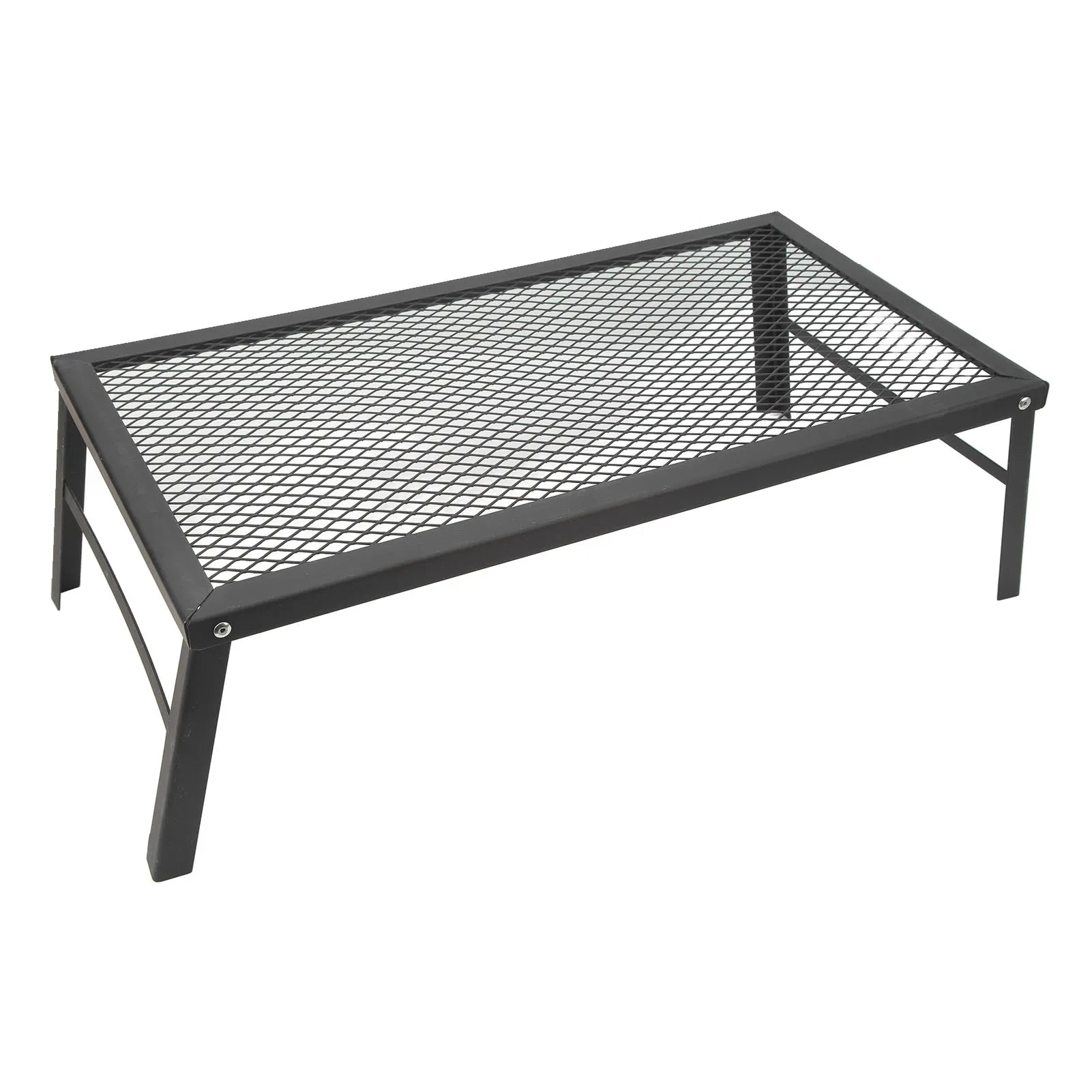 Folding Camp Fire Rack Folding Campfire Grill Heavy Duty Iron Waterproof Portable Camp Fire Cooking Rack for Outdoor Barbecue