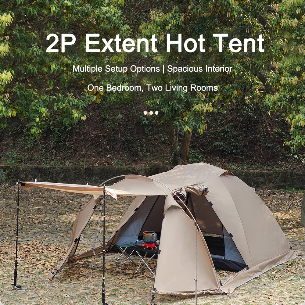 Flame Retardant 2 Person Chimney Hot Tent with Stove Jack