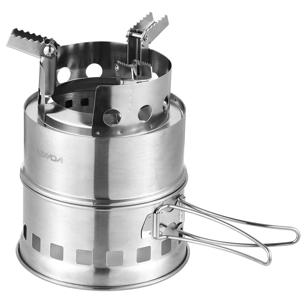 Portable Camping Stove Alcohol Wood Burning Survival Stove for Outdoor Backpacking Picnics and BBQs Small Dual Fuel Camp Stove