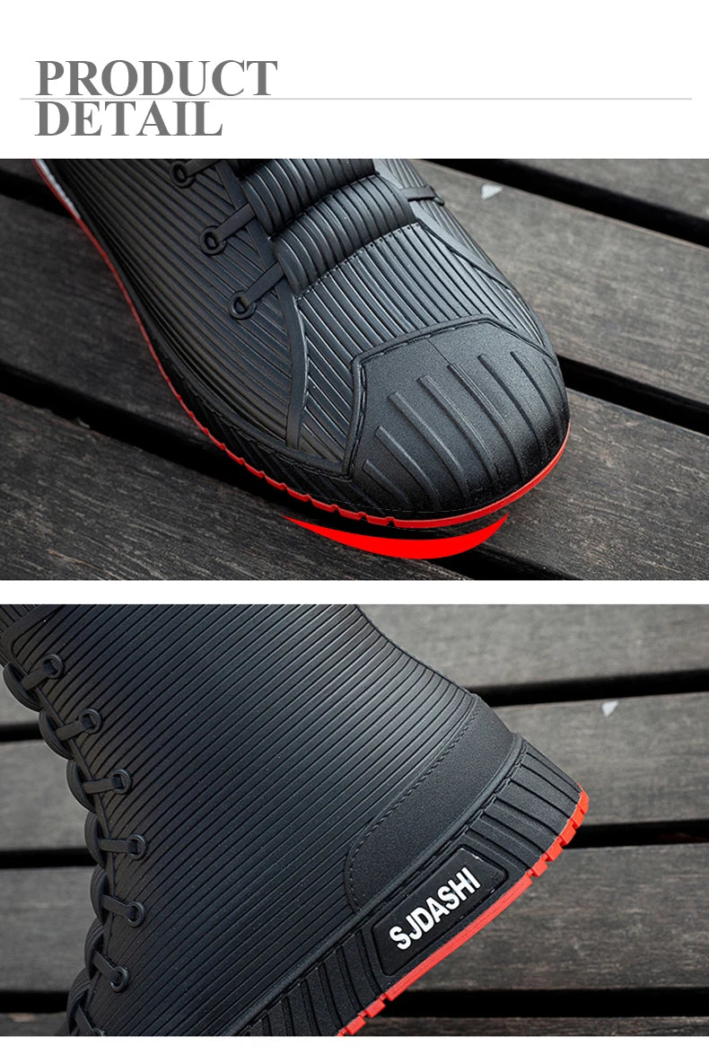 Rain BootsSummer Casual Mid-calf Waterproof Shoes Winter Lining With Fleece Warm Anti-slip Wear-resistant Outdoor