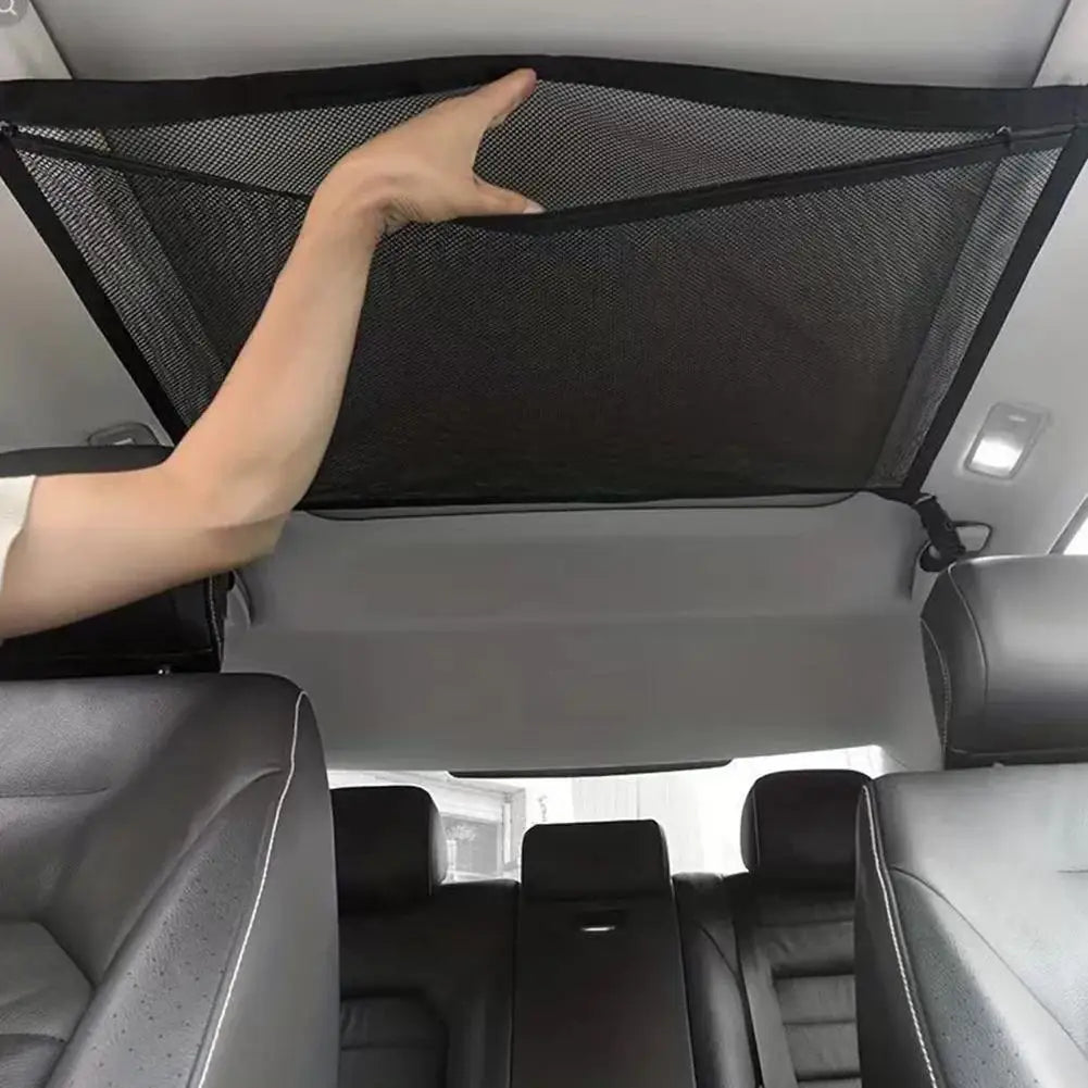 Car Roof Storage Bag Storage Net With Strong Hooks And Elastic Rope