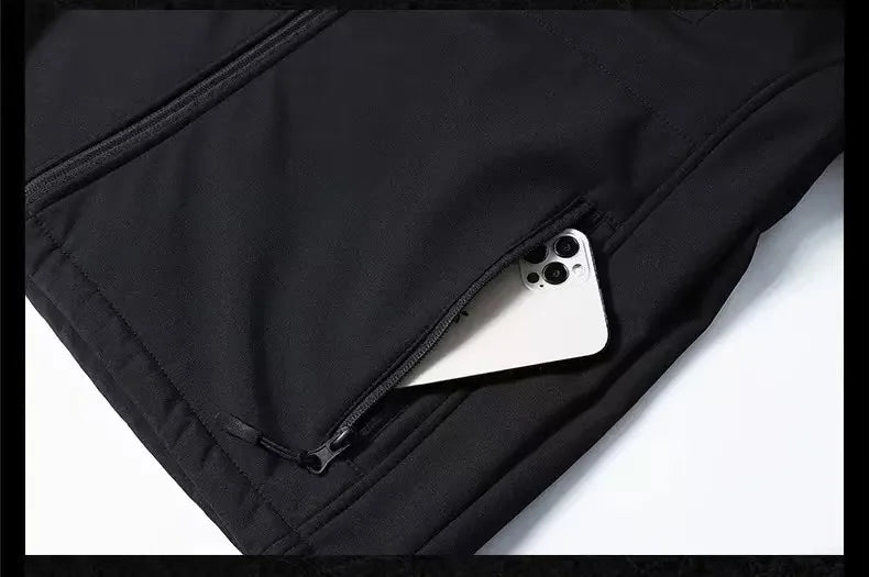 Men's Winter Autumn Fleece Sharkskin Waterproof Tactical Military Camping Hiking Jackets Climbing Hunting Coats Combat Pants