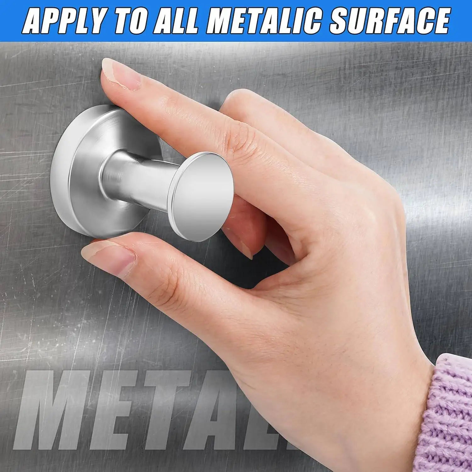 Magnetic Hooks -  Heavy Duty Round Metal Pack for Hanging Bags and Outerwear