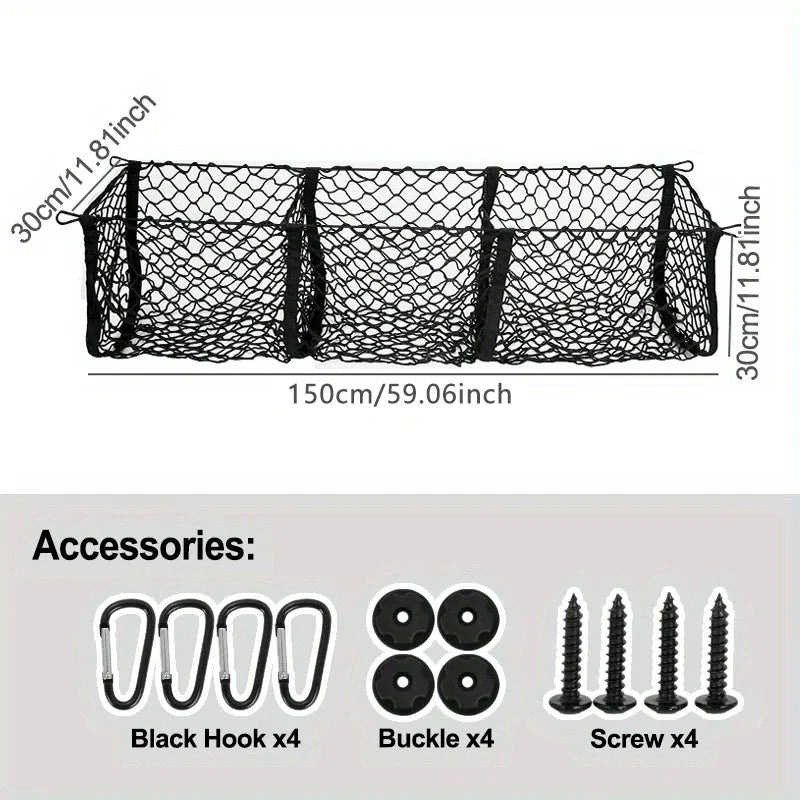 3-Pocket Car Storage Net