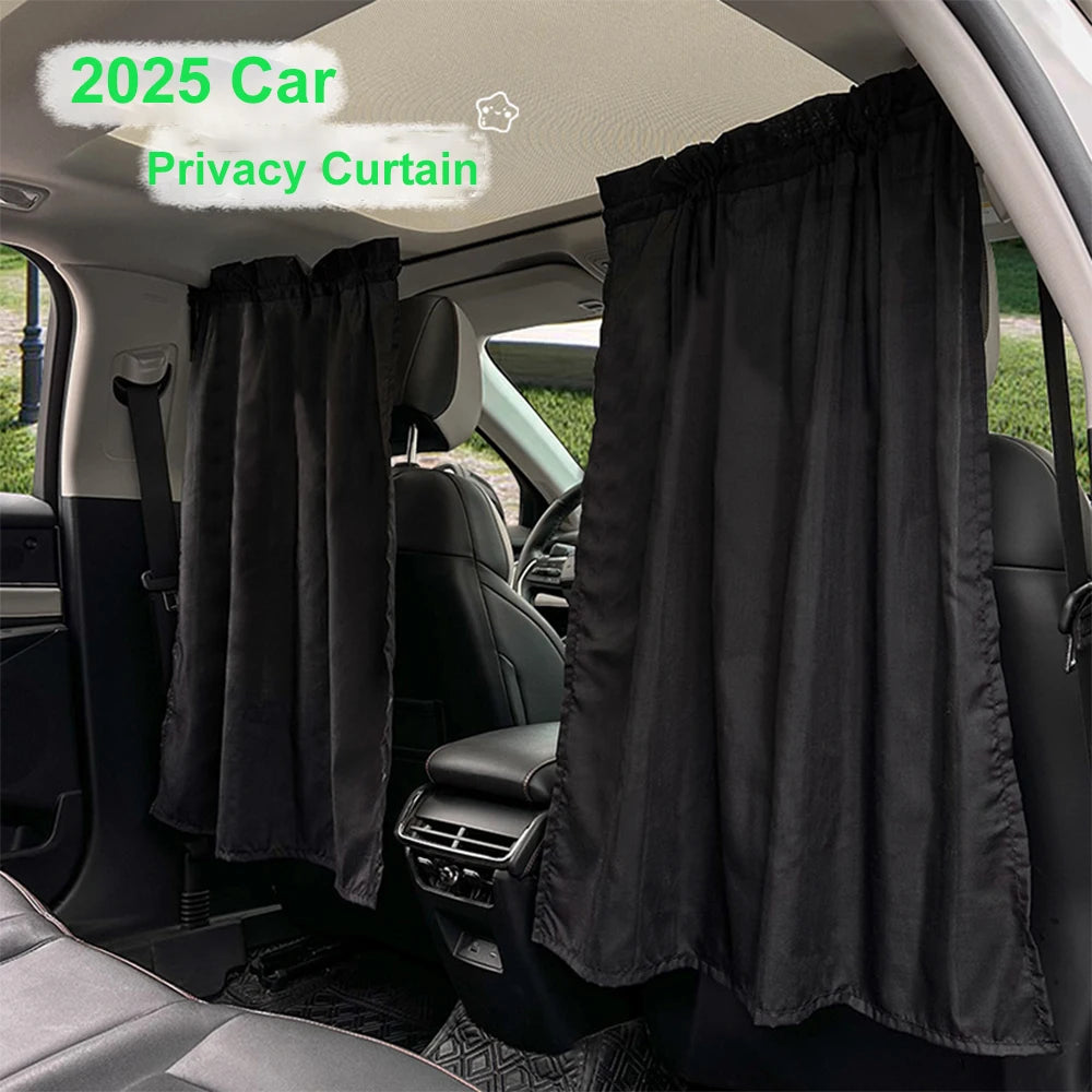 Universal Car Privacy Curtains Removable Divider Curtain for Front and Rear Seats
