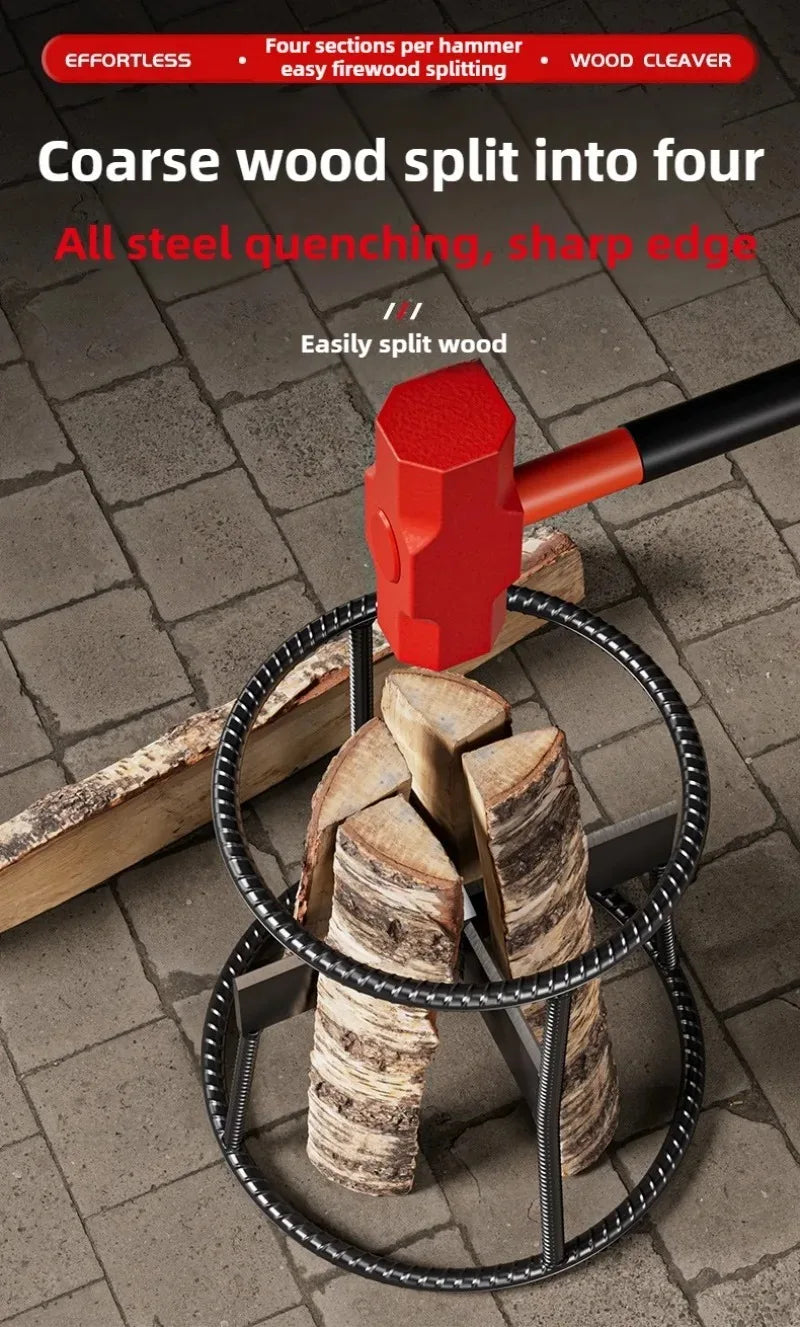 Manual Wood Splitter Logging Equipment Firewood Divider Metal Wood Chopping Machine Cutting Tool Wooden Split Garden Accessories