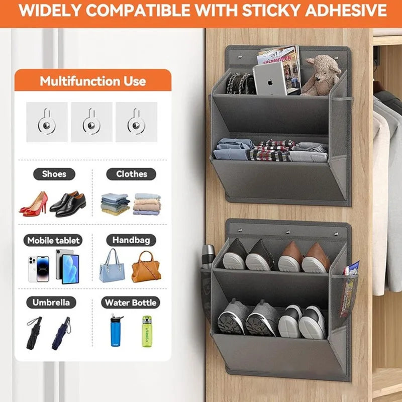 Door mounted shoe rack