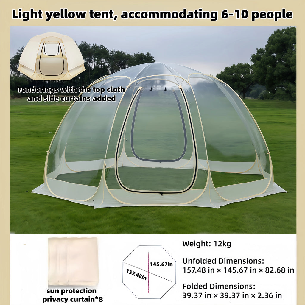 Window Outdoor Sun Room Tents Transparent Camping Tent 4-8 Person Star Dome Tent Portable Spherical Tents 360 Degree Panoramic