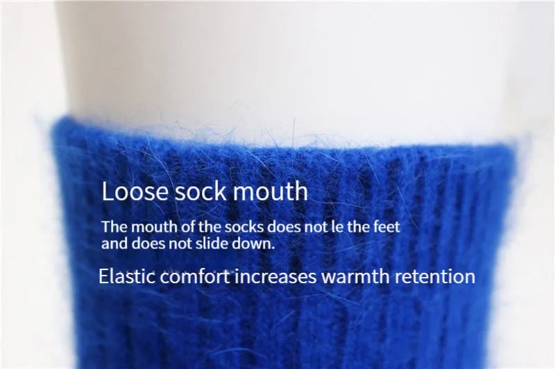 Wool Socks for Women Autumn Winter Medium Tube Socks Thickened With Wool Warm Rabbit Hair Socks Winter Black Cashmere Stockings