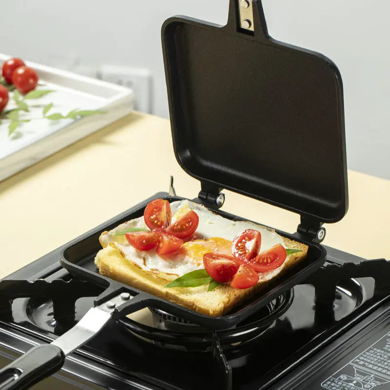 Double-Sided Non-Stick Sandwich Maker Iron Bread Toast Breakfast Machine Waffle Pancake Baking Barbecue Oven Mold Grill Frying