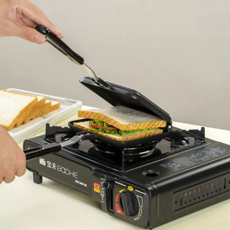 Double-Sided Non-Stick Sandwich Maker Iron Bread Toast Breakfast Machine Waffle Pancake Baking Barbecue Oven Mold Grill Frying