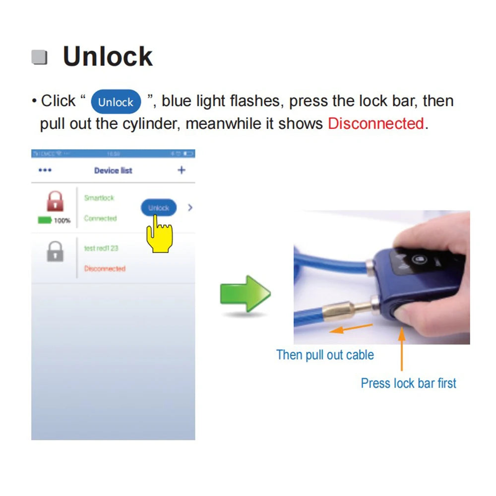 Anti-theft Alarm Lock Bluetooth Smart APP