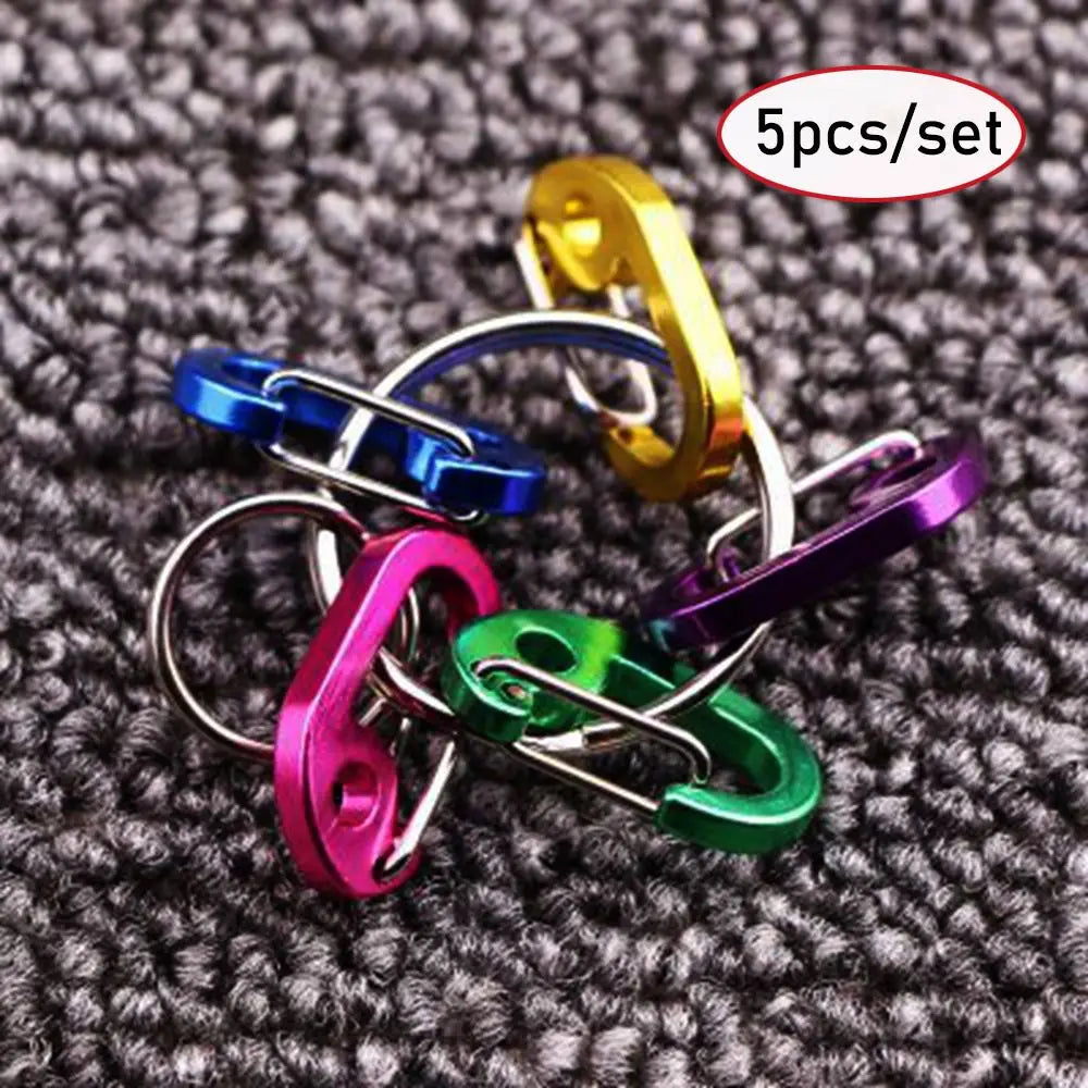 5Pcs/set Keychain Carabiner D-Type Buckle Snap Hook